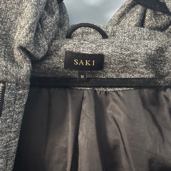 Gray Women's Hooded Coat - Picture 5 of 7